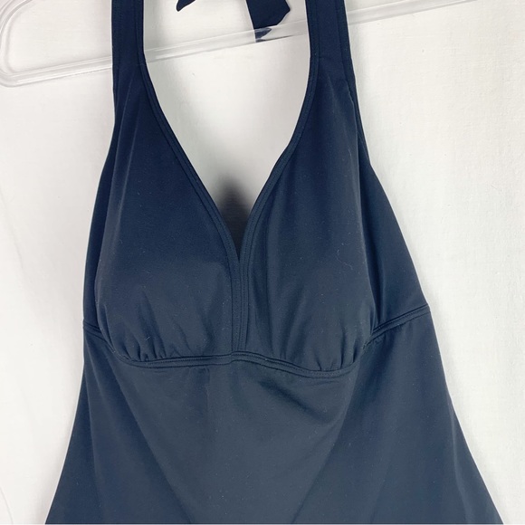 Lands’ End Classic Black Halter Tankini Swim Top size 18 - Picture 3 of 6